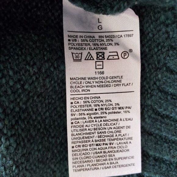 NWT Old Navy Reindeer Crewneck Sweater Dark Green Sz L Holiday Winter Cozy Cabin - Picture 8 of 8